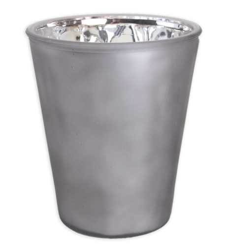 Okrągły stojak na kwiaty szary metaliczny 16*19