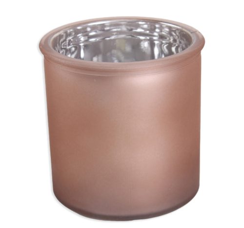 Okrągła doniczka brązowy metaliczny 10*10
