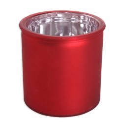 Okrągła doniczka czerwony metaliczny 10*10