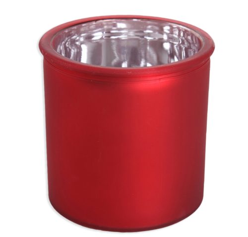 Okrągła doniczka czerwony metaliczny 10*10