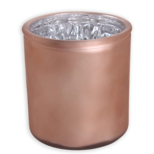 Okrągła doniczka brązowy metaliczny 12*12