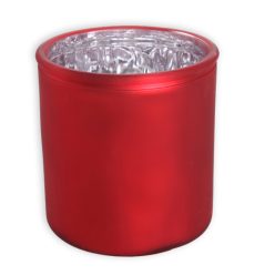 Okrągła doniczka czerwony metaliczny 12*12