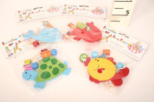 PUZZLE Z DREWNA TABLICA Z ZWIERZĘTAMI "URODZINY" 4 SZTUKI