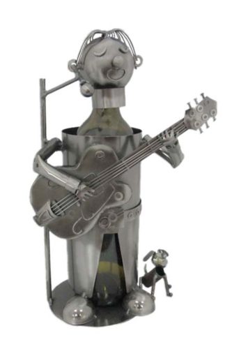 METALOWA BUTELKA Z GITARZYSTĄ I PSEM