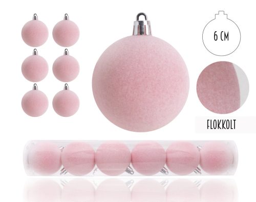 KULA KD.*6 FLOKOWANA RÓŻOWA 6CM