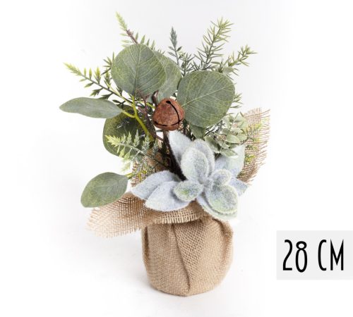 DEKORACYJNA OZDOBA KWIAT + DZWONEK 28CM