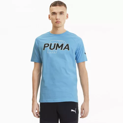 Puma męska koszulka sportowa z wysoką zawartością bawełny - jasnoniebieska - S