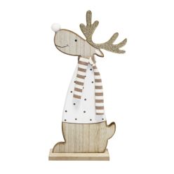 PUZZLE Z DREWNA RENIFER BIAŁY/KROPA 15*31