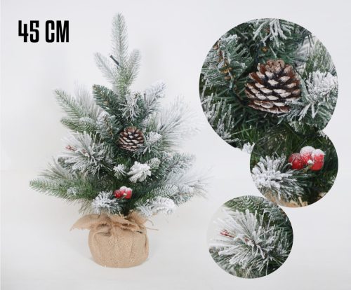 CHOINKA+TORBA ŚWIĄTECZNA ŚNIEŻNA 40SZT/50CM