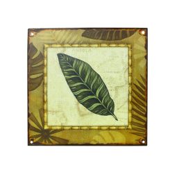 OBRAZ METALOWY LIŚĆ FICUS 25*25