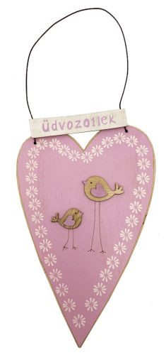 DRZWI ZIEMI SERCE+2PTAK POWITANIE CZERWONY15