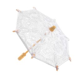 PARASOL HAFTOWANY HAKI BIAŁY 17