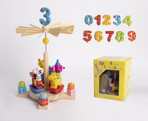 PUZZLE Z DREWNA KOŁO ZE SZPRYCHAMI 3 URODZINY