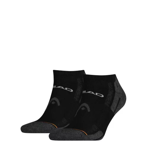 Head unisex performance sneaker - oddychające skarpetki z półpluszową podeszwą - 2 pary/pakiet - czarne - 35-38