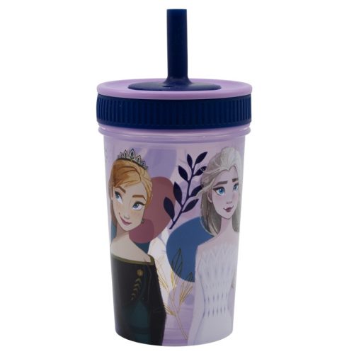 Plastikowy kubek z silikonową słomką Disney Frozen - 420 ml