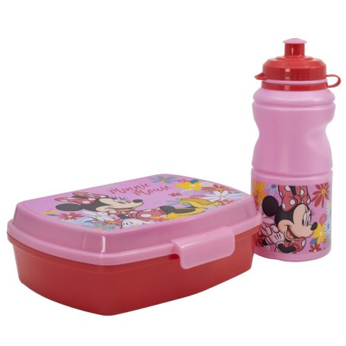 Disney Minnie Mouse plastikowy zestaw pudełko na kanapki + butelka
