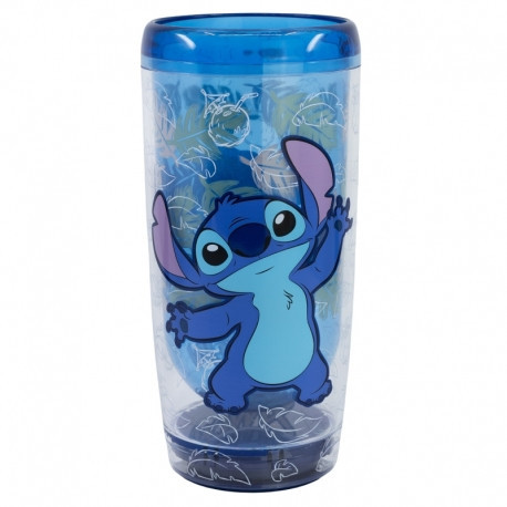 Duplafalú Műanyag Prémium Pohár 705ML Stitch Ohana (SmartGrip technológiával ellátott)