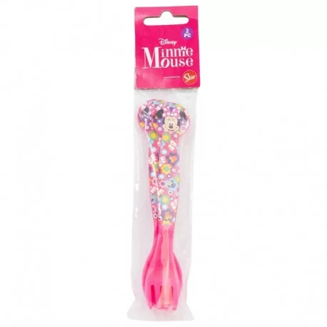 Minnie egér Műanyag evőeszköz készlet (kanál és villa) BPA mentes