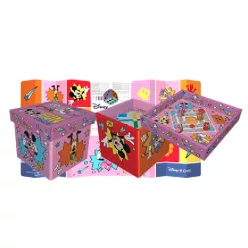   Kosz na zabawki Minnie Mouse 20L (gra planszowa 4 w 1, przechowalnia, parasol przeciwsłoneczny, krzesło)