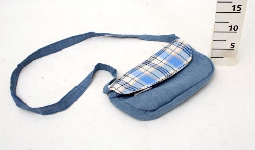 TORBA NA RAMIĘ JEANSOWA NIEBIESKA 25CM