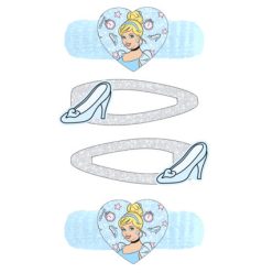   Disney Princesses zestaw 2 spinki do włosów z błyszczącymi kamieniami i 2 gumki do włosów w jednym