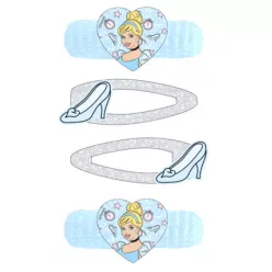   Disney Princesses zestaw 2 spinki do włosów z błyszczącymi kamieniami i 2 gumki do włosów w jednym