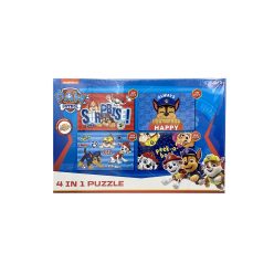 Psi Patrol 4 w 1 Puzzle 12-13-20-24 elementy - Czerwony