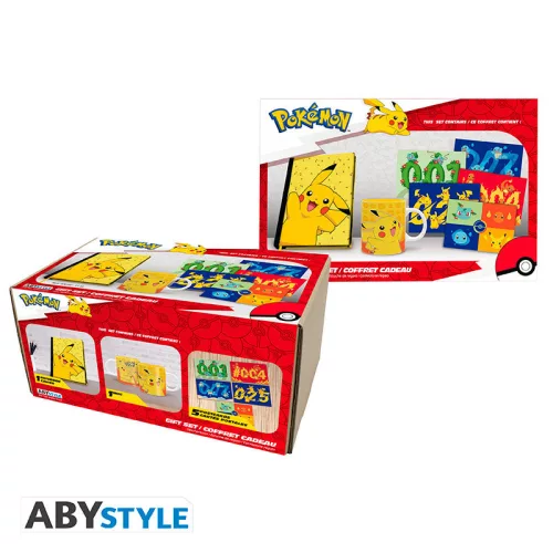 Pokemon Ajándékcsomag A5 Jegyzetfüzet + bögre320ml + Képeslapok Pikachu