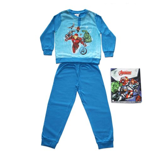 Dłama cienka bawełniana piżama dziecięca - Avengers - wzorem Iron Mana - Jersey