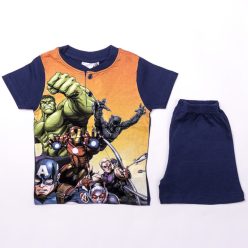   Krótka piżama dziecięca z bawełny - Avengers - granatowa - 110