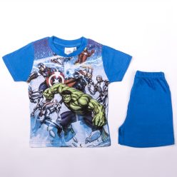   Krótka piżama dziecięca z bawełny - Avengers - Ultron - średnio-niebieska - 128