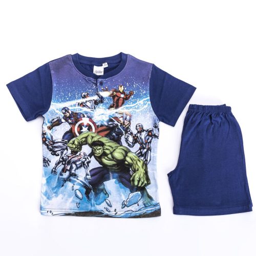 Krótka piżama dziecięca z bawełny - Avengers - Ultron - granatowa - 116