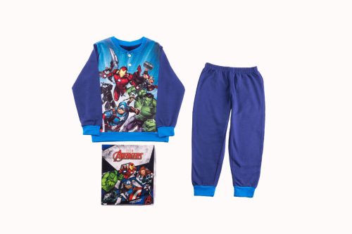 Pizama flanelowa dla dzieci - Avengers - ciemnoniebiesko-niebieska - 122