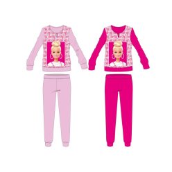   Barbie zimowa gruba bawełniana piżama dla dziewcząt - flanela - jasnoróżowa - 122