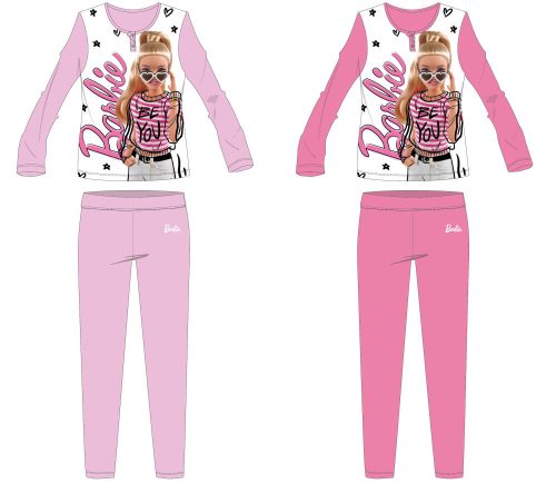 Barbie dresowa bawełniana piżama dla dzieci - różowy - 104