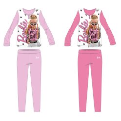   Barbie dresowa bawełniana piżama dla dzieci - jasnoróżowy - 122