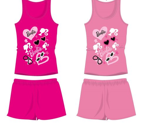 Zestaw letni Barbie z bawełny - top-szorty - różowy - 104