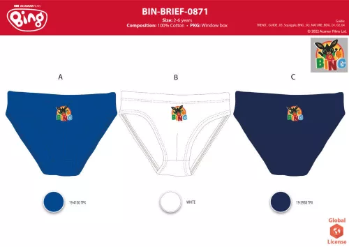Chłopięce spodnie Bing - 3 sztuki bawełniane spodnie - 110-116