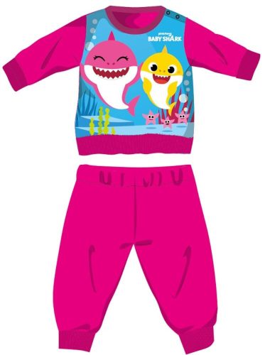 Baby Shark zimowa gruba piżama dla niemowląt - piżama flanelowa z bawełny - różowy - 92