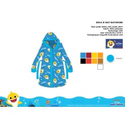Szlafrok mikrofibra z kapturem Baby Shark dla dzieci
