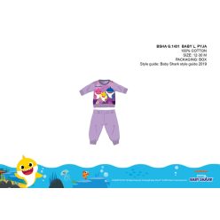   Baby Shark piżama dla niemowląt - piżama z dzianiny bawełnianej - fioletowa - 80