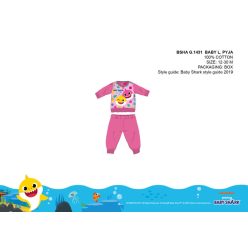   Baby Shark piżama dla niemowląt - piżama z dzianiny bawełnianej - ciemnoróżowa - 86