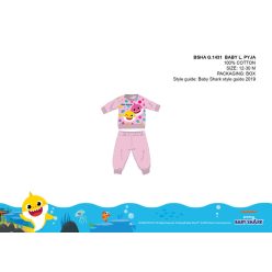   Baby Shark piżama dla niemowląt - dżersejowa piżama z bawełny - jasnoróżowa - 86
