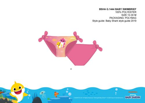 Rekin Baby kostium kąpielowy dla niemowląt dolny dla dziewczynek - różowy - 92