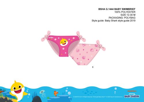 Rekin Baby kostium kąpielowy dla niemowląt dolny dla dziewczynek - jasnoróżowy - 92