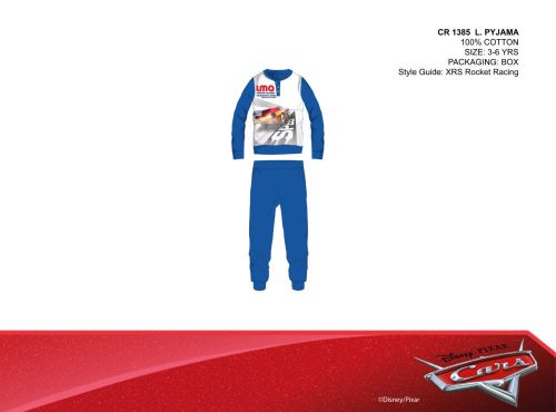 Disney Cars cienka bawełniana piżama dla dzieci - piżama z dżerseju - średni niebieski - 98