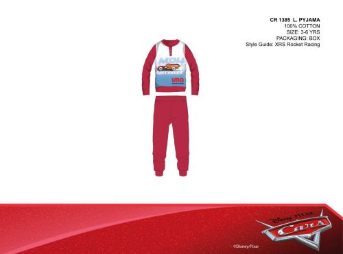 Disney Cars cienka bawełniana piżama dla dzieci - piżama z dżerseju - czerwona - 110