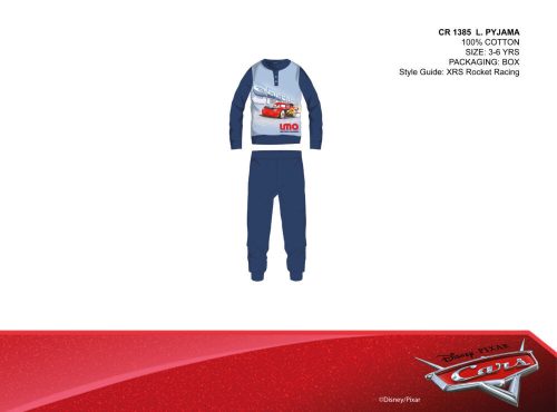 Disney Cars cienka bawełniana piżama dla dzieci - piżama z dżerseju - ciemnoniebieska - 116