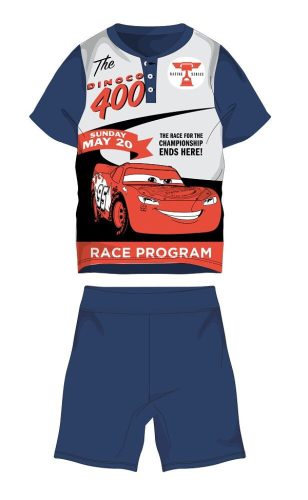 Disney Cars letnia krótka piżamka z bawełny z krótkim rękawem dla dzieci - piżamka z dżerseju - granatowa - 116