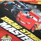 Dłama cienka bawełniana piżama dla dzieci - Auta - Drag strip masters napisem - Jersey - szary - 122